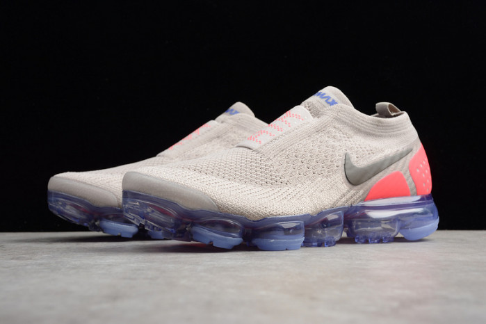 nike air vapormax flyknit moc 2 moon particle/solar red-indigo burst ah7006-201