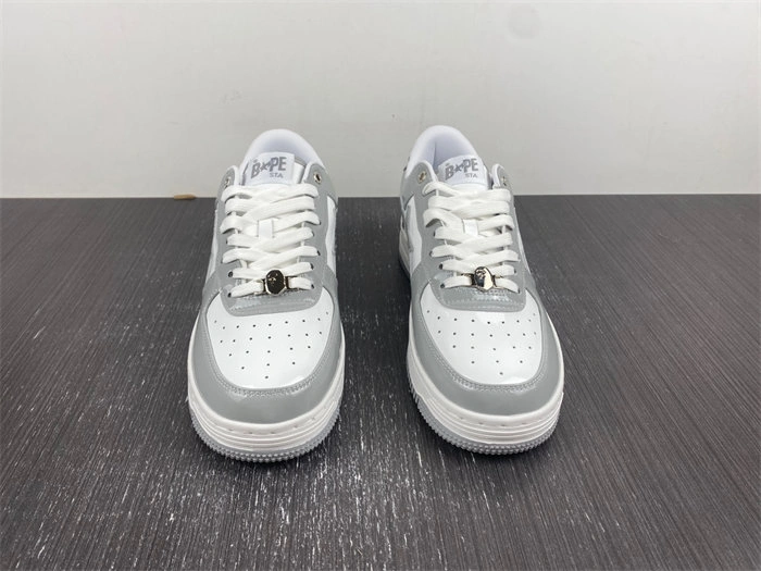 Packable A Bathing Ape Bape Sta Patent Leather White Grey 1I70-191- 5319
