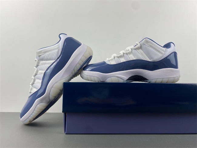 Sporty Air Jordan 11  White navy blue FV5104- 4090