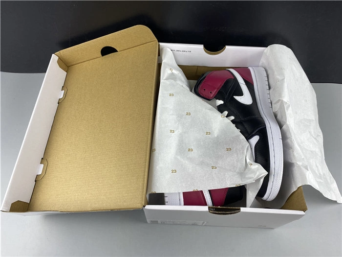 Contemporary Jordan1 Mid Black Noble Red BQ6472- 3734