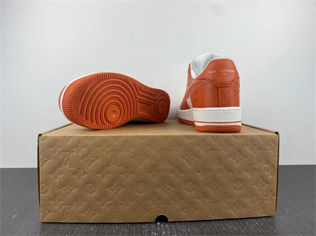 ZipUp Luis Vitton Nike Air Force 1 Low By Virgil Abloh White Orange 5140
